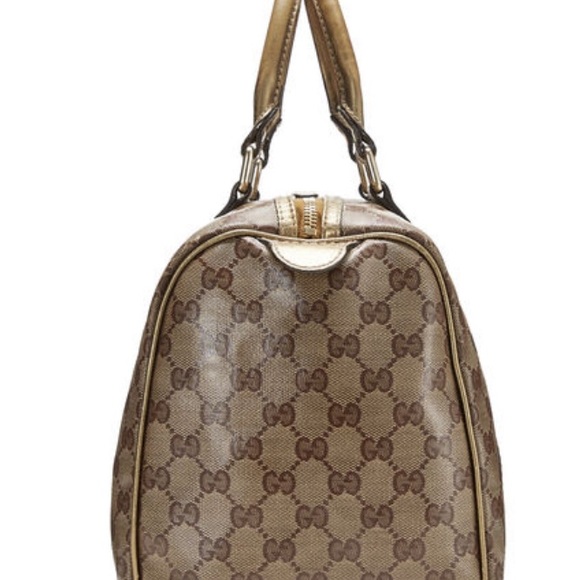 ❤️Gucci AuthenticVintage GG Crystal Gold Medium Joy Boston Bag - Picture 3 of 12